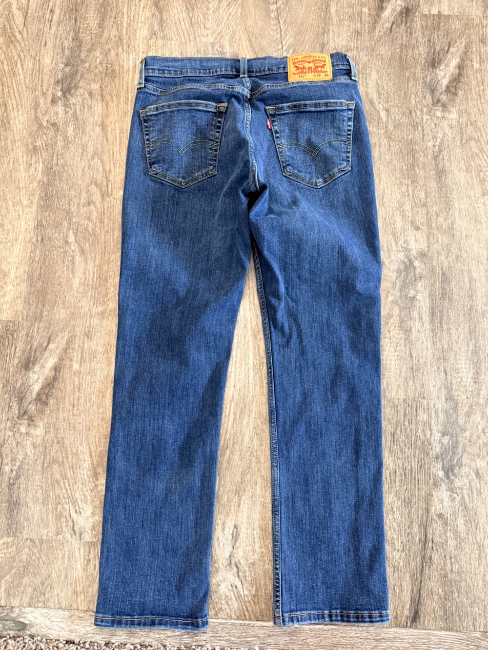 Levi's 511 Slim Fit Mens Stretch Jeans Medium Wash 33x30 Measures 32X29 EC - Picture 4 of 11